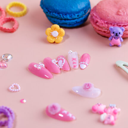 Pink Bow Press-on Nails