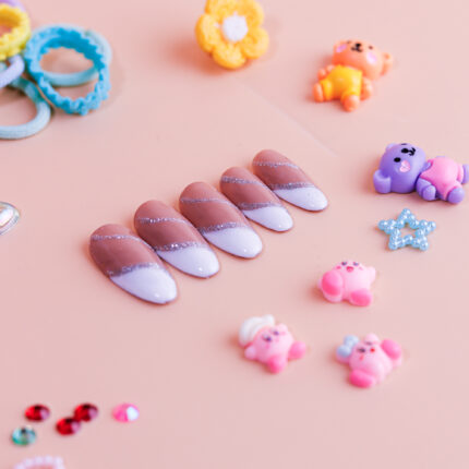 French Silver Lining Press-on Nails