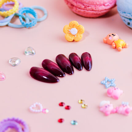 Maroon Acrylic Nails